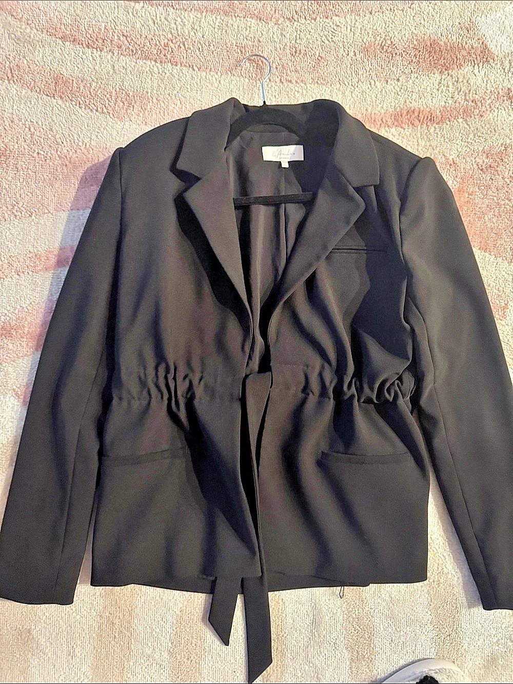 L’Acadamie Los Angeles Black Wrap Waist Blazer Like New
